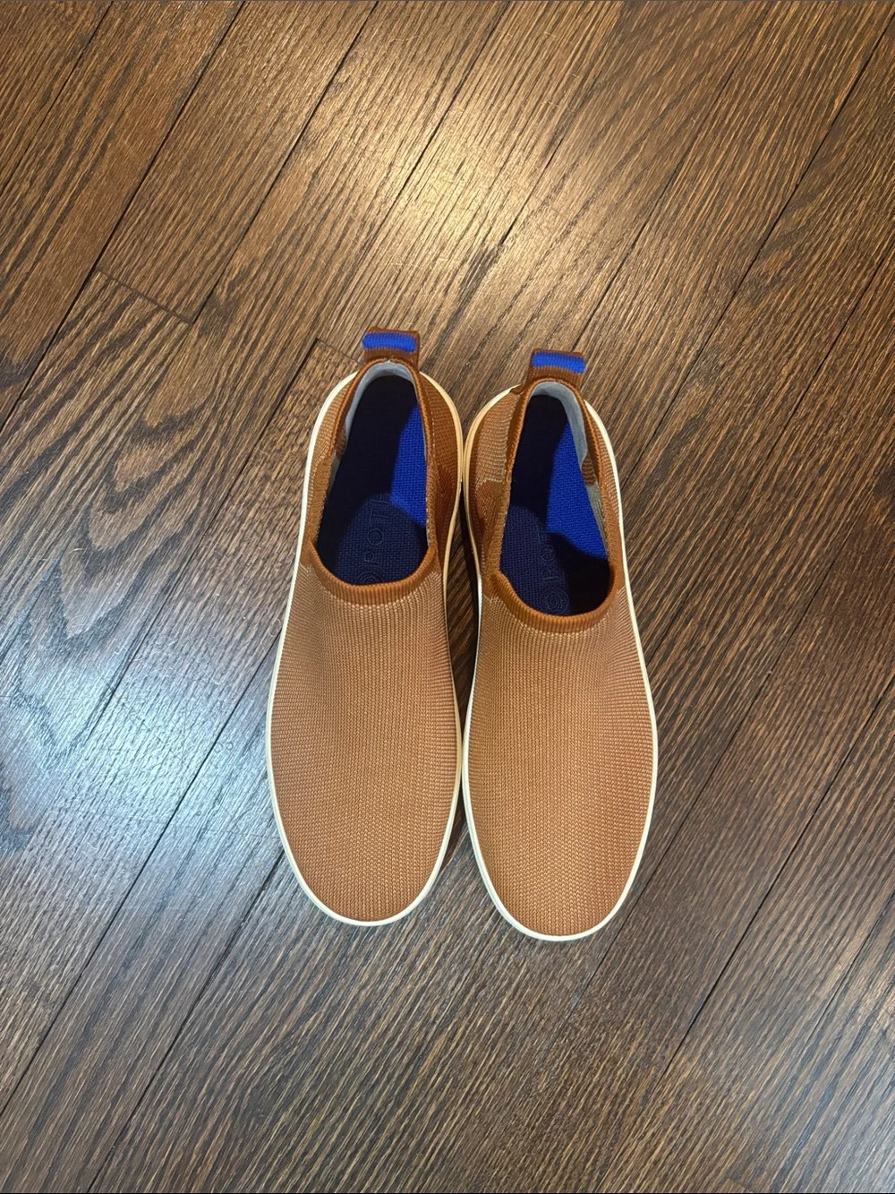 Rothy's Slip-On Knit Sneakers in Rust with White Sole size 8.5 women’s